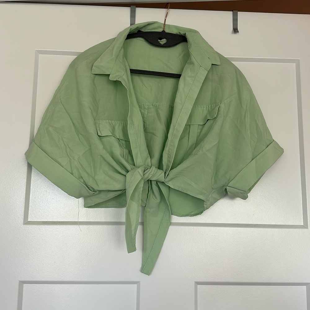 Button Up Crop Top